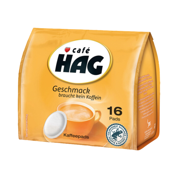 918898 Cafe Hag Kaffee Pads, entkoffeiniert, 16 Portionen, 105g